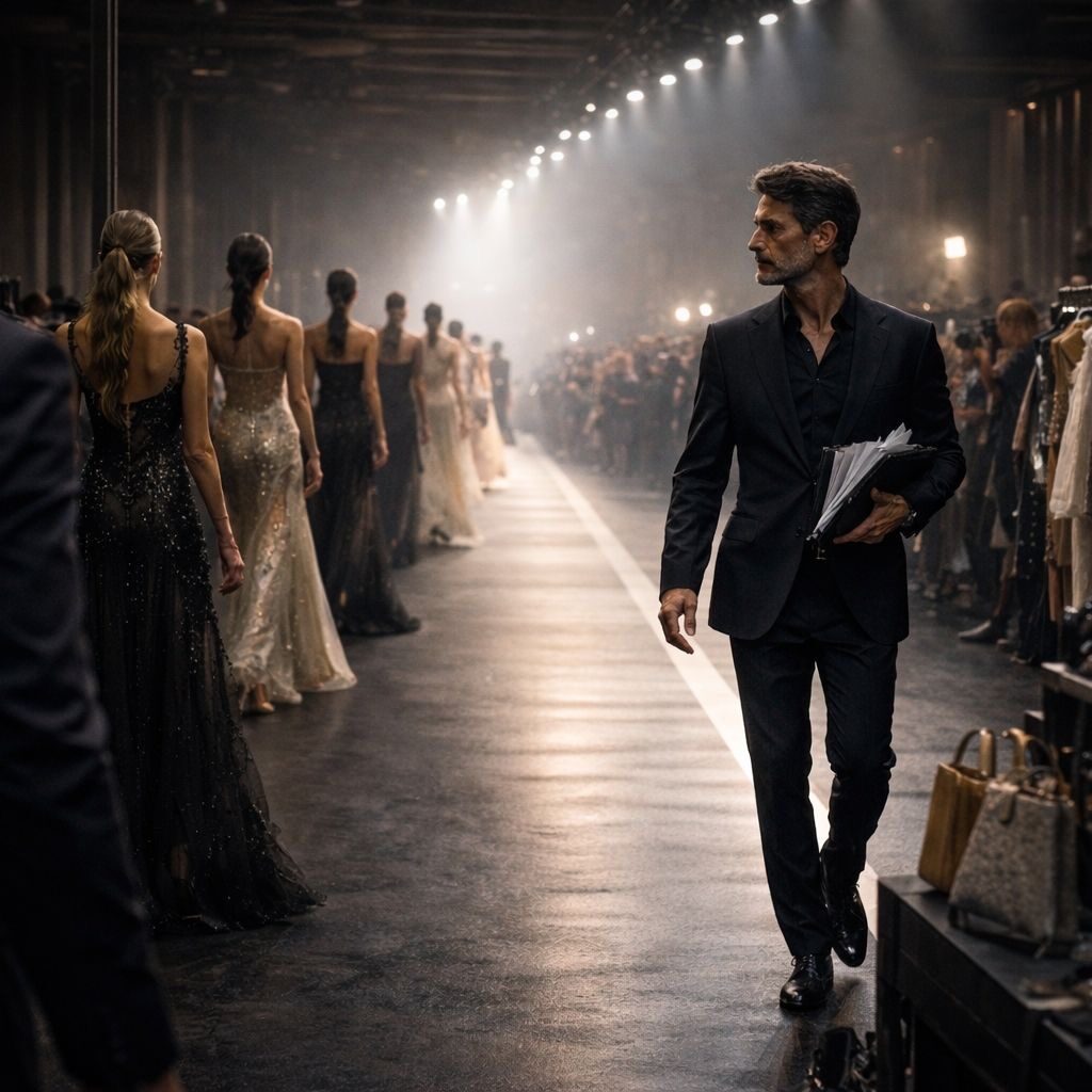 In the world of Ultra High fashion you need to protect your greatest assets. A close protection officer keeps a close eye on the lead designer.